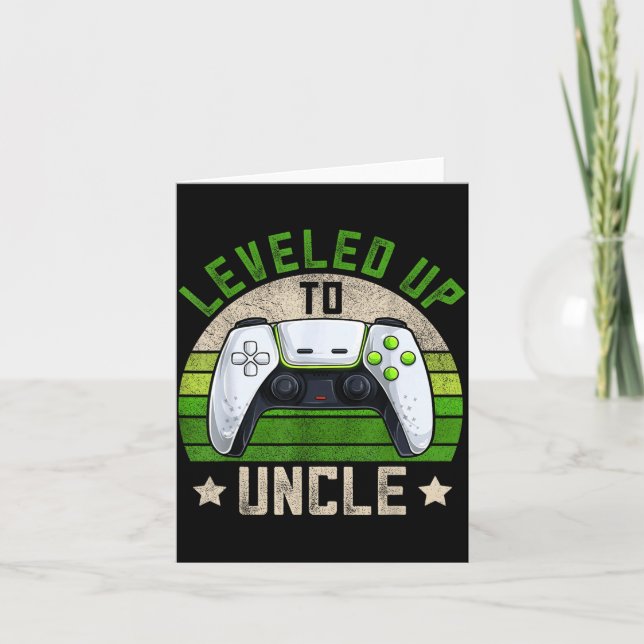 New Gamer Uncle Apparel, Funny Pregnancy Announcem Kort (Framsida)