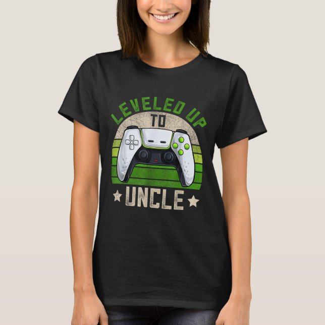 New Gamer Uncle Apparel, Funny Pregnancy Announcem T Shirt (Framsida)