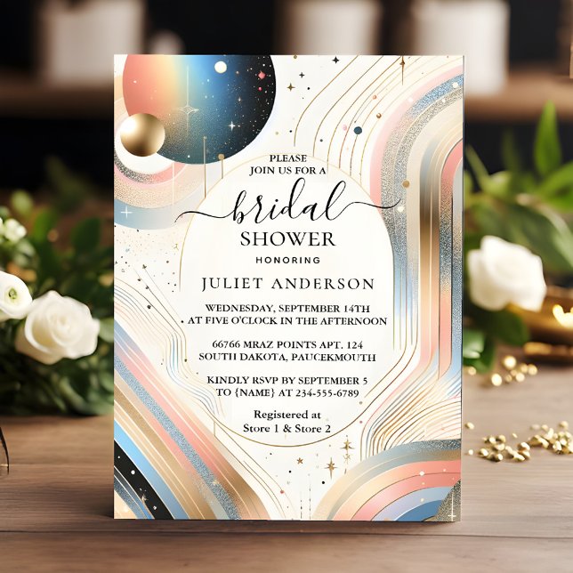 New Glam Bright Pastel Ombre Glitter Möhippa Inbjudningar (Skapare uppladdad)