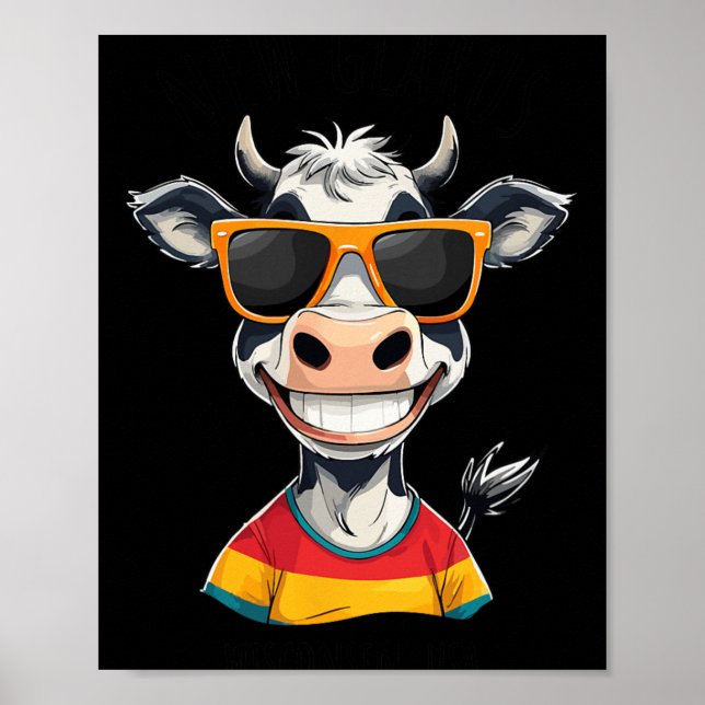 New Glarus Wi Usa Funny Cow Cartoon Design  Poster (Framsidan)
