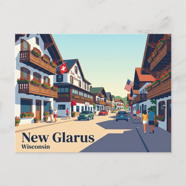 New Glarus, Wisconsin USA Vykort (Framsida)