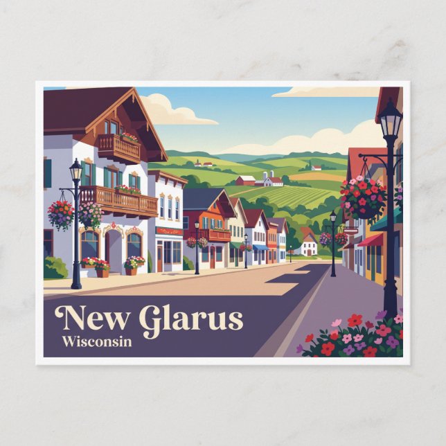 New Glarus Wisconsin Vykort (Framsida)