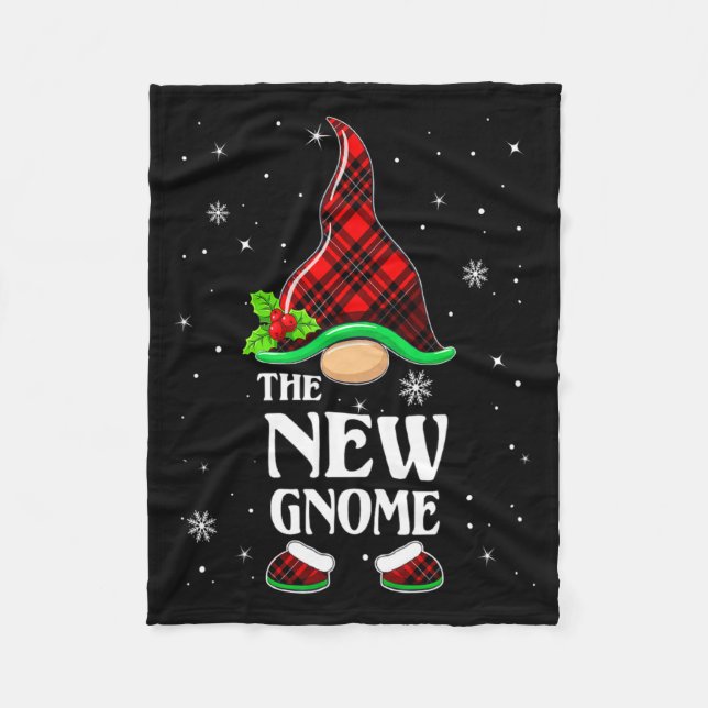 New Gnome Red Plaid Matching Family Christmas Paja Fleecefilt (Framsidan)