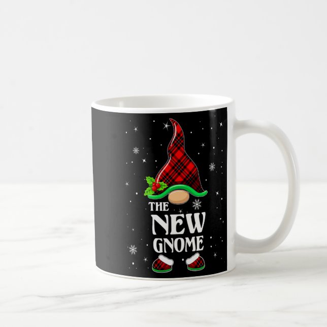 New Gnome Red Plaid Matching Family Christmas Paja Kaffemugg (Höger)