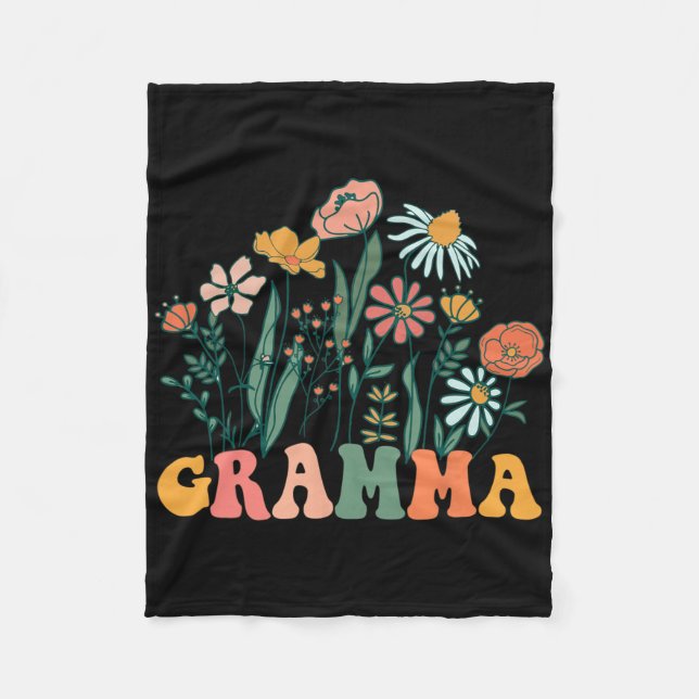 New Gramma Wildflower First Birthday &amp; Baby Sh Fleecefilt (Framsidan)