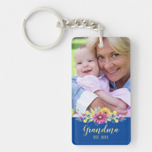 New Grandma Elegant Flowers Blue Foto
