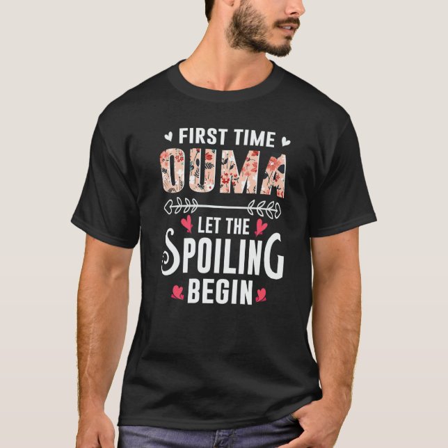 New Grandma First Time Ouma Let The Spoiling Begin T Shirt (Framsida)