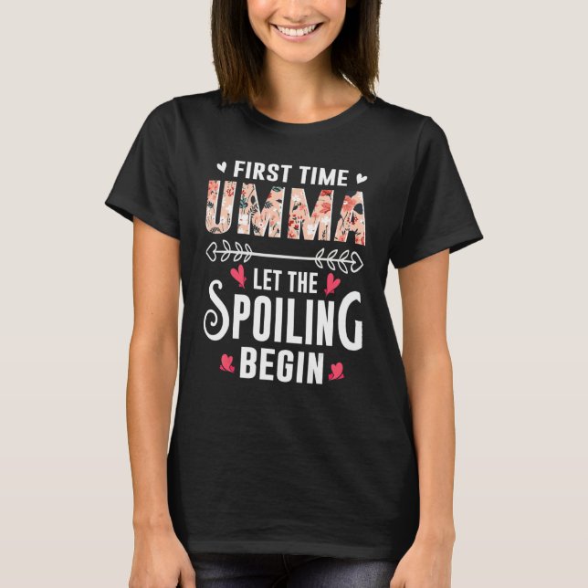 New Grandma First Time Umma Let The Spoiling Begin T Shirt (Framsida)