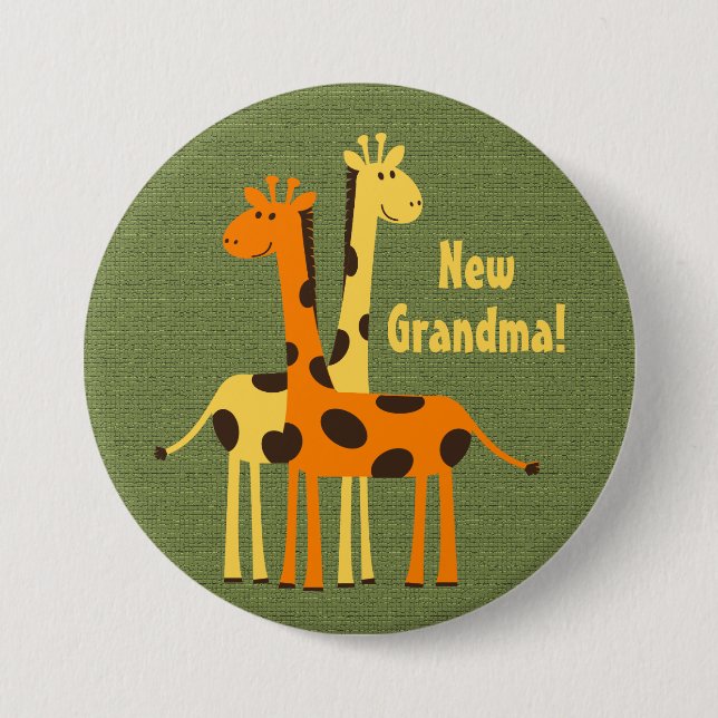 New Grandma Grandpa Moster farbror Cousin Giraffe  Knapp (Framsida)
