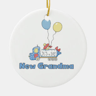 New Grandma Lastbil Det är en pojkgåva Julgransprydnad Keramik