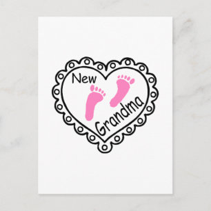 New Grandma Rosa Heart Vykort