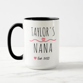 New Grandma with Custom Name, Title & Est. Year Mugg