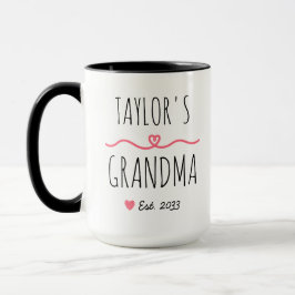New Grandma with Custom Name, Title & Est. Year Mugg