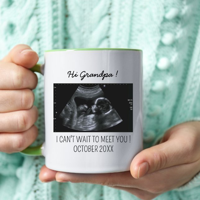 New Grandpa Ultrasound Baby annonsreveal Reveal Mugg (Skapare uppladdad)