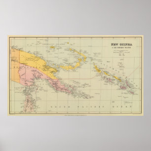 New Guinea och Solomon Island Poster