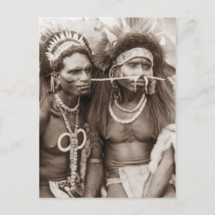 New Guinea Warriors, c1919 Vykort