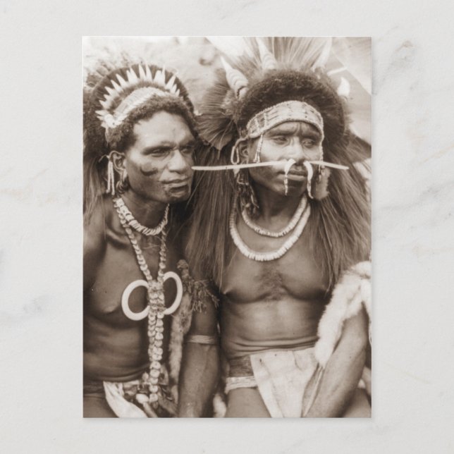 New Guinea Warriors, c1919 Vykort (Framsida)