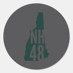 New Hampshire 4000 Footer List Long Sleeve _1 på s Runt Klistermärke