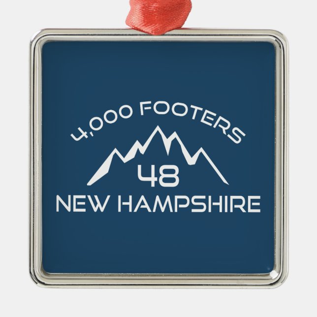 New Hampshire 4000 Footers Mountain Julgransprydnad Metall (Framsidan)