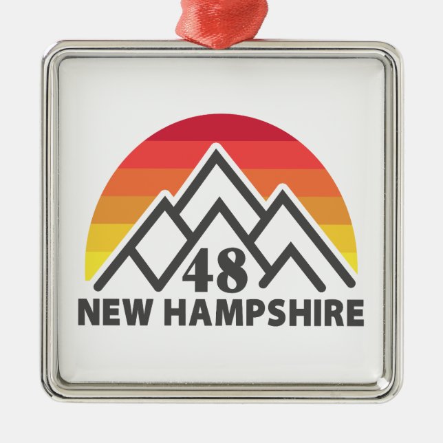 New Hampshire 48 Retro Mountain Julgransprydnad Metall (Framsidan)