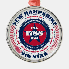 New Hampshire 9th State jul Ornament