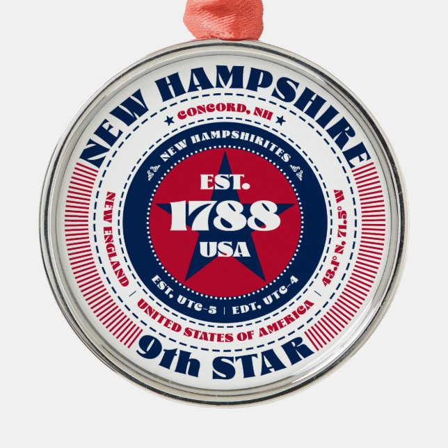New Hampshire 9th State jul Ornament (Framsidan)