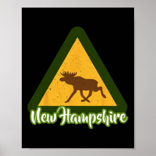 New Hampshire Älg Camping White Mountains Vildliv Poster
