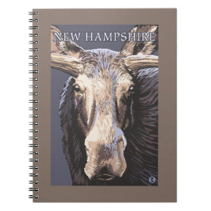 New Hampshire Älg på Nära håll Anteckningsbok Med Spiral