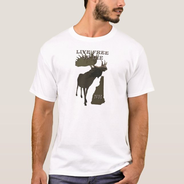 New Hampshire älg T Shirt (Framsida)