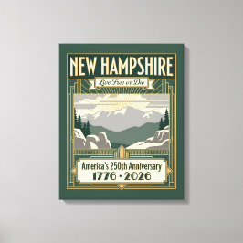 New Hampshire Art Deco Amerika 250-årsjubileum Canvastryck