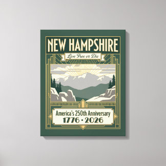 New Hampshire Art Deco Amerika 250-årsjubileum Canvastryck