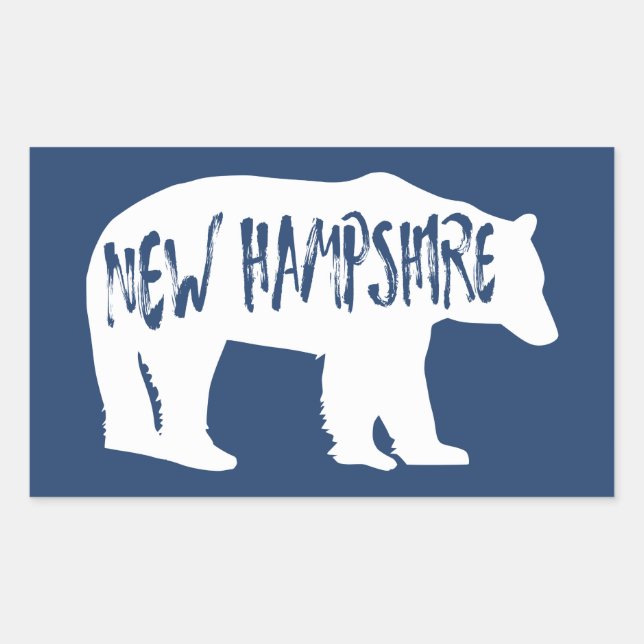 New Hampshire Bear Rektangulärt Klistermärke (Framsida)