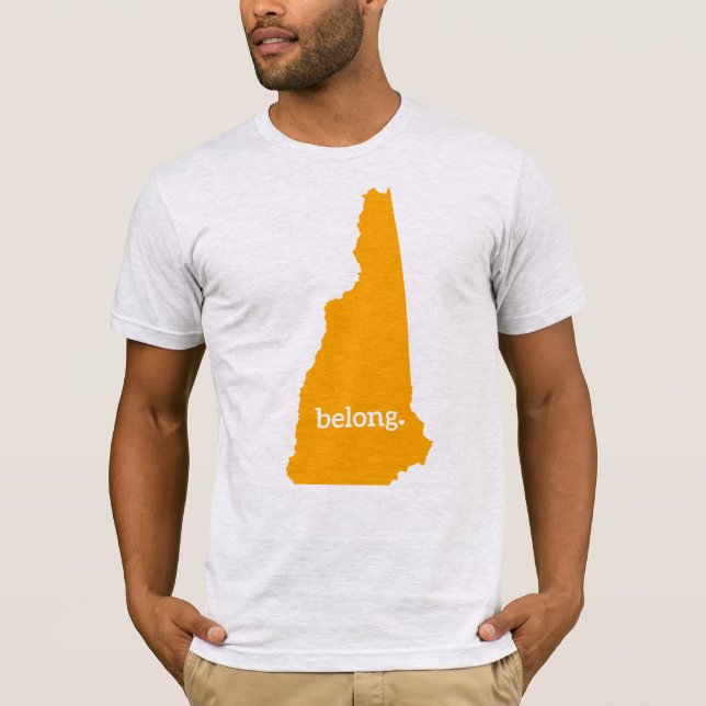 New Hampshire Belong State Karta T Shirt (Framsida)