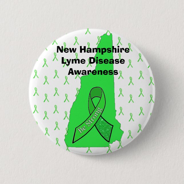 New Hampshire borrelia-medvetandebadge Knapp (Framsida)