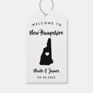 New Hampshire Bröllop Welcome Bag Märkre, Karta Presentetikett