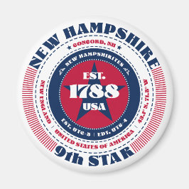 New Hampshire Circle Typography Souvenir Magnet