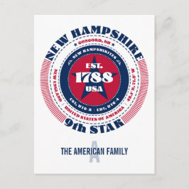 New Hampshire, Concord, NH, Patriotic, Monogram Vykort