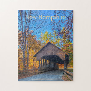 New Hampshire Covered Bridge på hösten Pussel