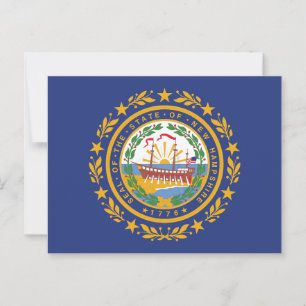 New Hampshire delstatsflagga Raleigh souvenir Vykort