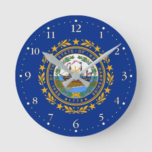 New Hampshire delstatsflagga Rund Klocka
