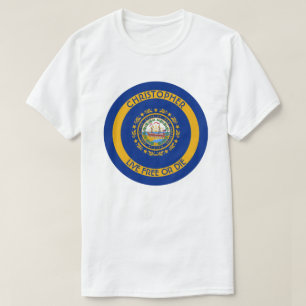 New Hampshire den statliga personligflagga för T-shirt