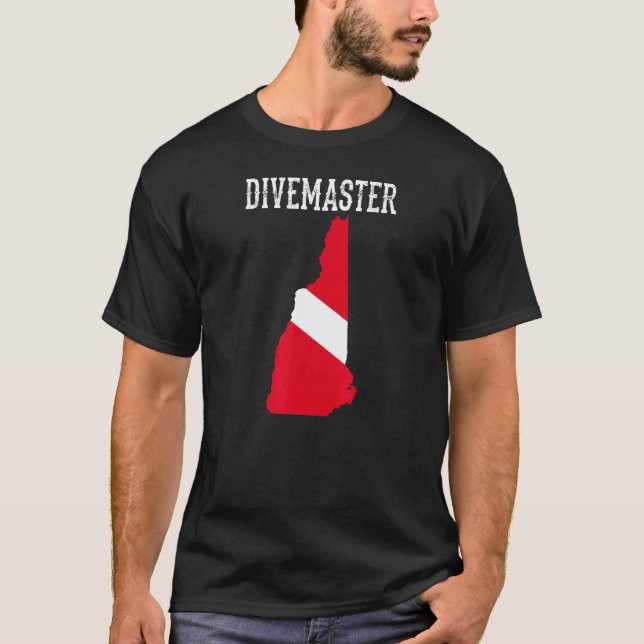 New Hampshire Divemaster Scuba Dykinstruktör D T Shirt (Framsida)