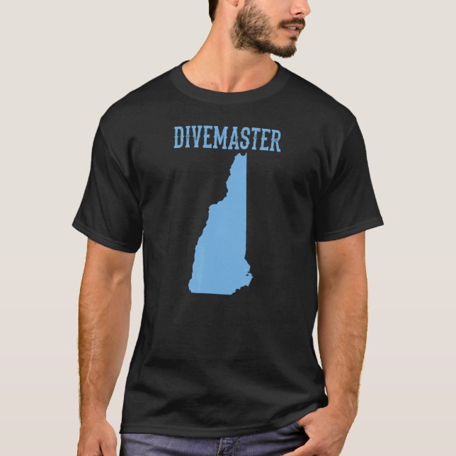 New Hampshire Divemaster Scuba Dykinstruktör D T Shirt (Framsida)