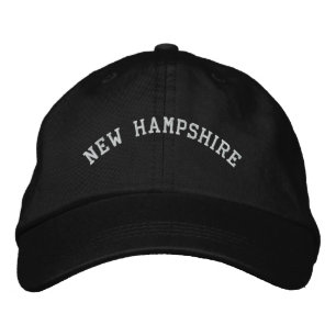 New Hampshire Embroided justerable Cap Black Broderad Keps
