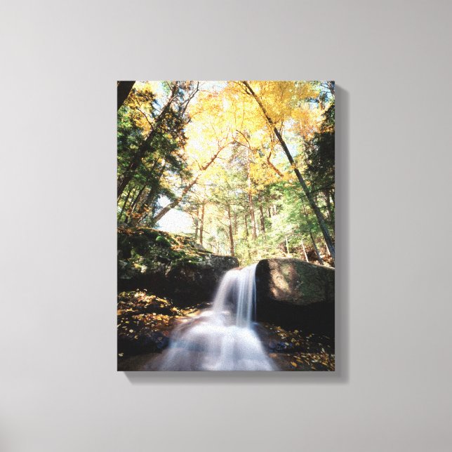New Hampshire, En vattenfall i White Canvastryck (Framsida)