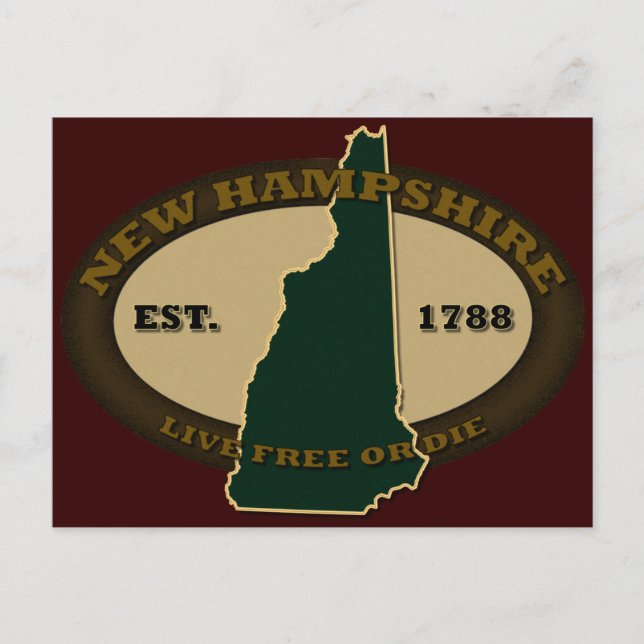 New Hampshire Est 1788 Vykort (Framsida)