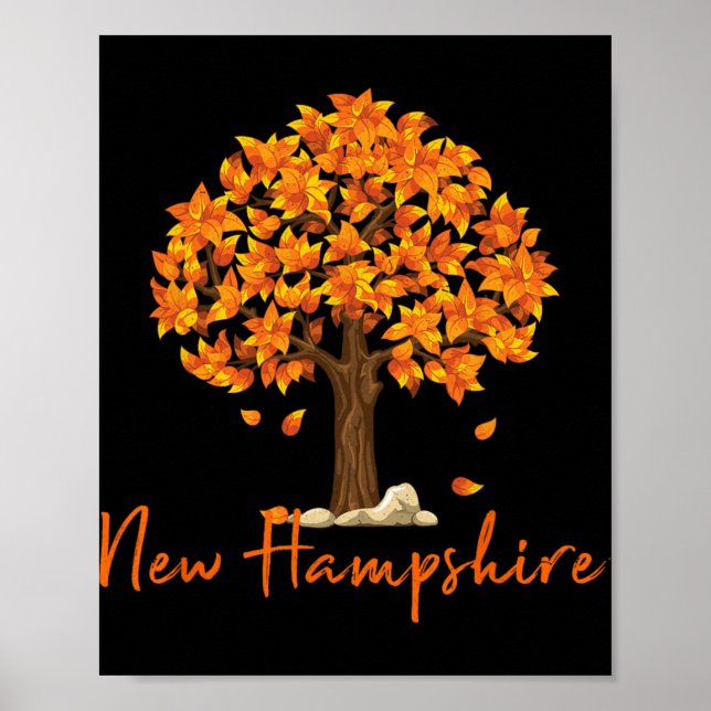 New Hampshire Fall Foliage Autumn Rustic Maple Oak Poster (Framsidan)