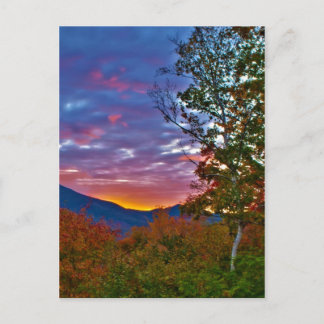 New Hampshire Fall Foliage Sunset Vykort