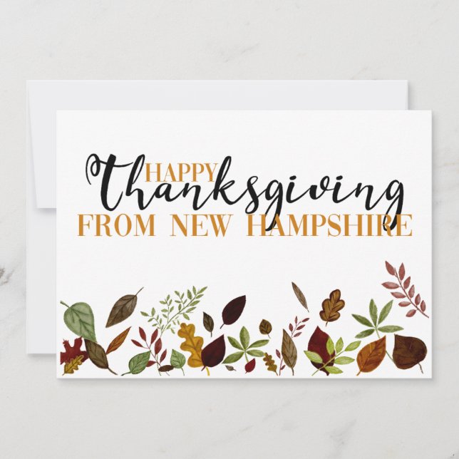 New Hampshire Fall Foliage Thanksgiving Card Julkort (Framsida)