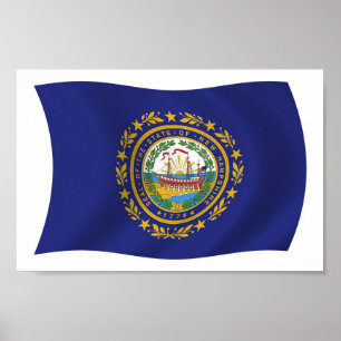 New Hampshire Flagga Affisch Print